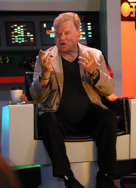 William Shatner on the Enterprise Bridge