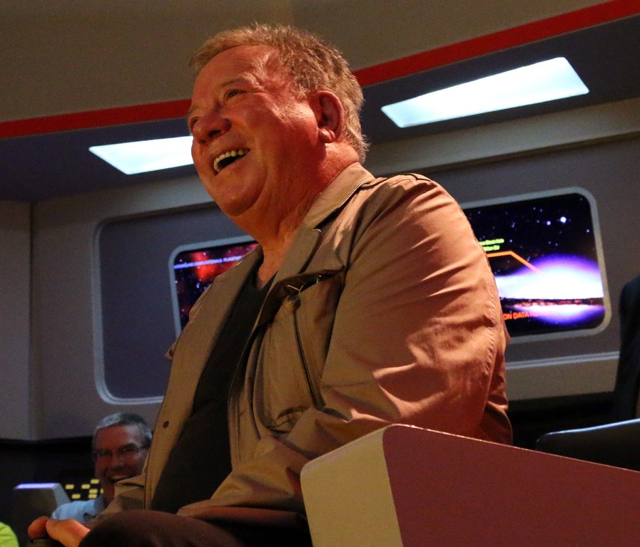 William Shatner on the Enterprise Bridge